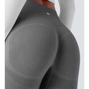 Halara Gray Seamless Flow High Waisted Scrunch Butt Lifting Leggings Size Small
